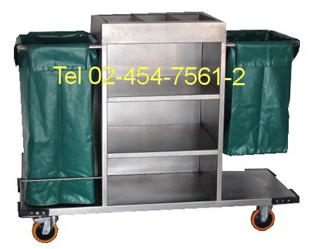 MT-18:รถเข็นแม่บ้านสแตนเลส
Housekeeper stainless steel trolley-T511D